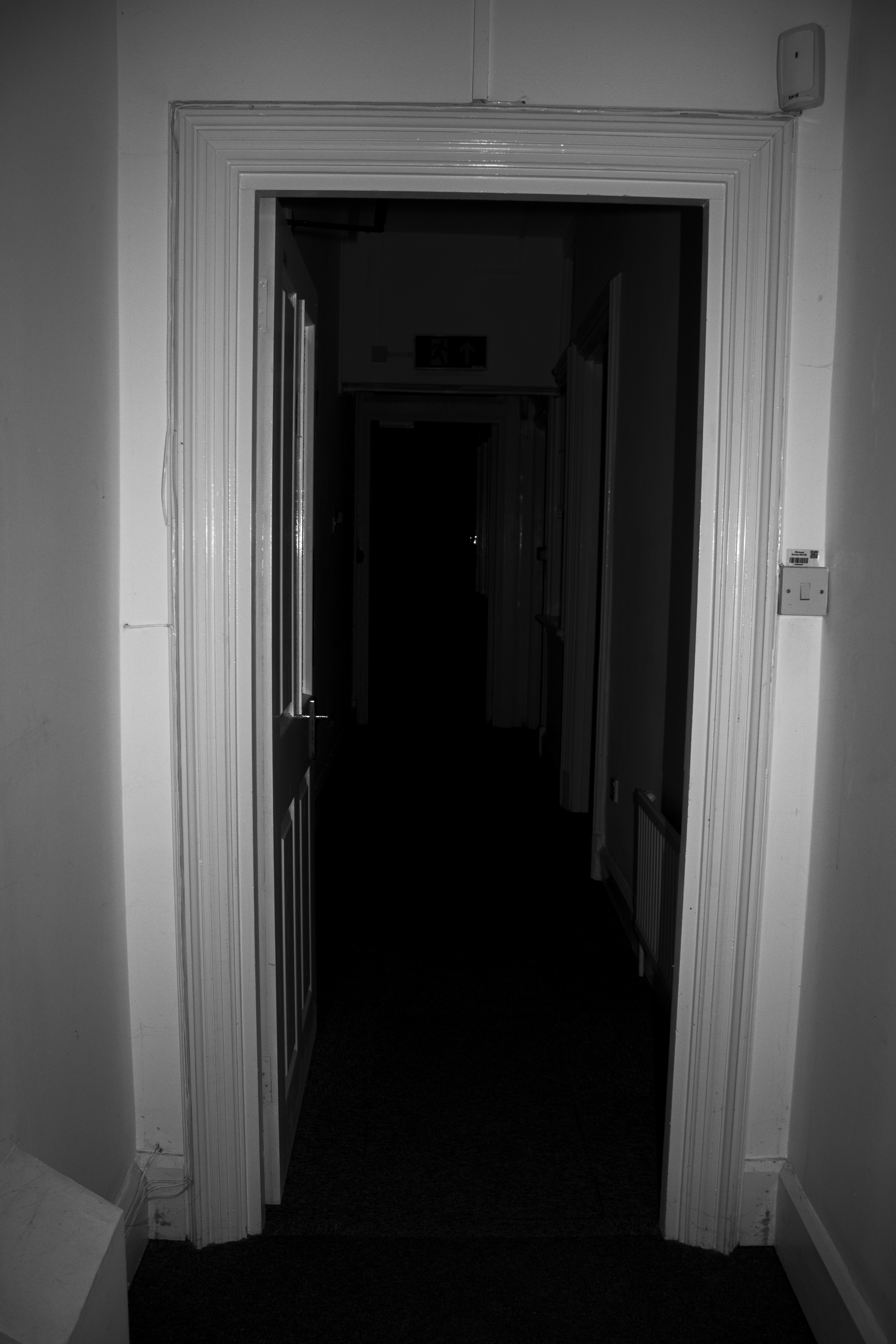 Darkened corridor in the probation office