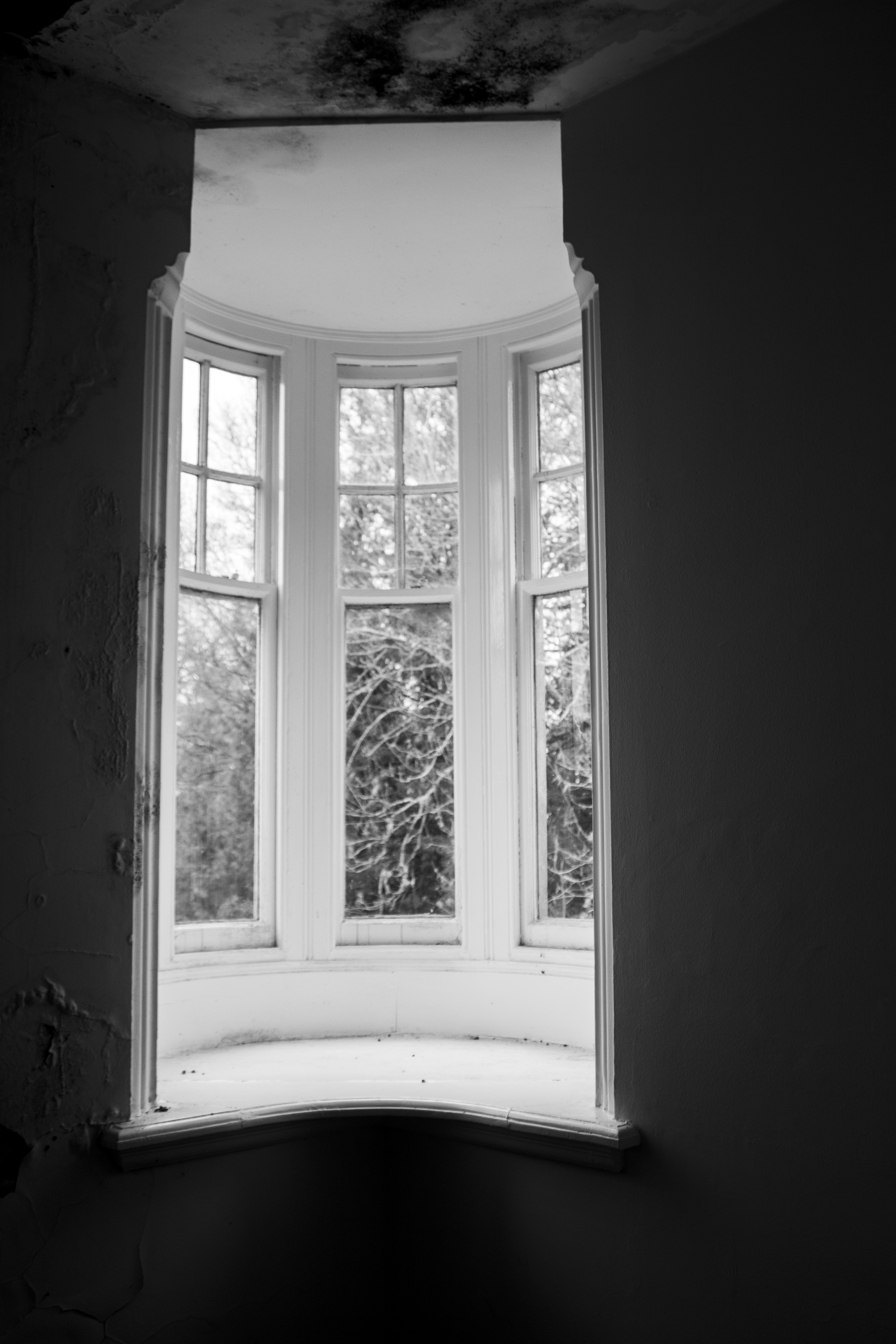 Tall window letting light into bare room
